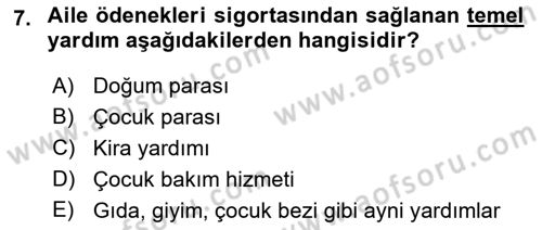 Sosyal Politika Dersi 2022 - 2023 Yılı (Final) Dönem Sonu Sınav Soruları 7. Soru