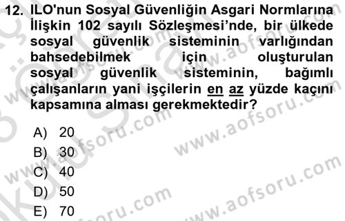 Sosyal Politika Dersi 2022 - 2023 Yılı Yaz Okulu Sınav Soruları 12. Soru