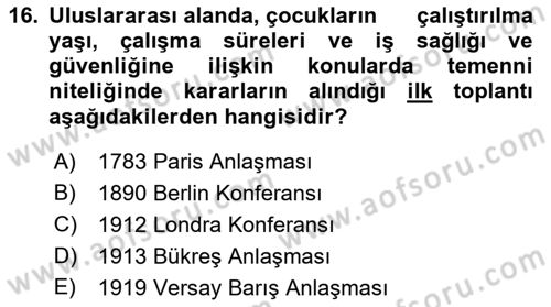 Sosyal Politika Dersi 2022 - 2023 Yılı Yaz Okulu Sınav Soruları 16. Soru