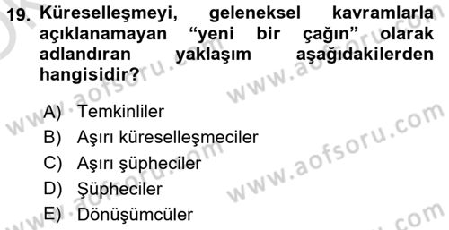 Sosyal Politika Dersi 2022 - 2023 Yılı Yaz Okulu Sınav Soruları 19. Soru