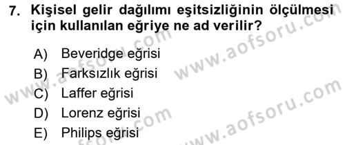 Sosyal Politika Dersi 2022 - 2023 Yılı Yaz Okulu Sınav Soruları 7. Soru