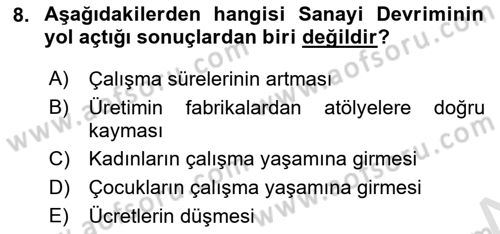 Sosyal Politika Dersi 2022 - 2023 Yılı Yaz Okulu Sınav Soruları 8. Soru