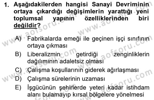 Sosyal Politika Dersi 2023 - 2024 Yılı (Vize) Ara Sınav Soruları 1. Soru