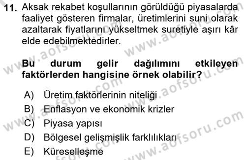 Sosyal Politika Dersi 2023 - 2024 Yılı (Vize) Ara Sınav Soruları 11. Soru