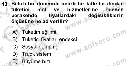 Sosyal Politika Dersi 2023 - 2024 Yılı (Vize) Ara Sınav Soruları 13. Soru