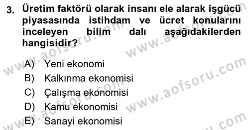 Sosyal Politika Dersi 2023 - 2024 Yılı (Vize) Ara Sınav Soruları 3. Soru