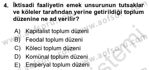 Sosyal Politika Dersi 2023 - 2024 Yılı (Vize) Ara Sınav Soruları 4. Soru