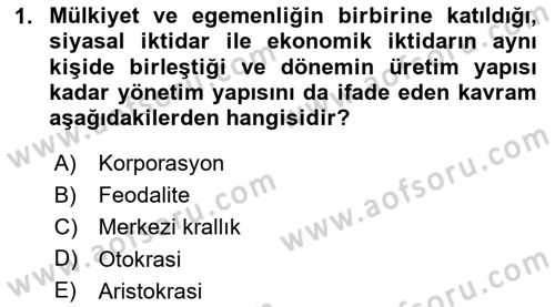 Sosyal Politika Dersi 2023 - 2024 Yılı Yaz Okulu Sınav Soruları 1. Soru
