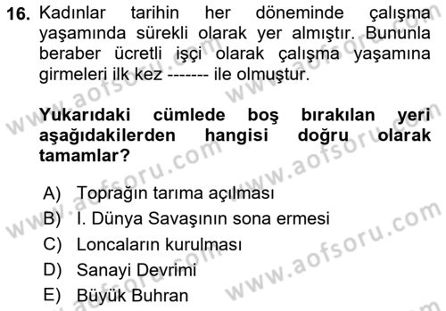 Sosyal Politika Dersi 2023 - 2024 Yılı Yaz Okulu Sınav Soruları 16. Soru