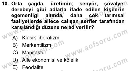 Sosyal Politika Dersi 2024 - 2025 Yılı (Vize) Ara Sınav Soruları 10. Soru