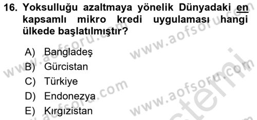 Sosyal Politika Dersi 2024 - 2025 Yılı (Vize) Ara Sınav Soruları 16. Soru