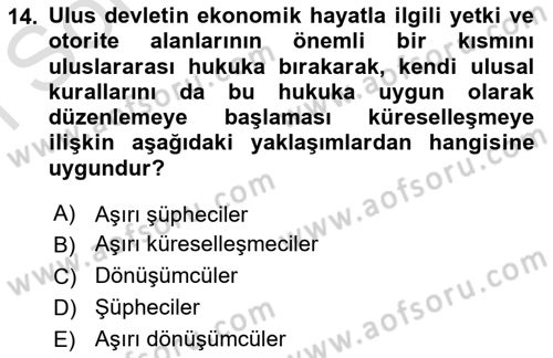 Sosyal Politika Dersi 2024 - 2025 Yılı (Final) Dönem Sonu Sınav Soruları 14. Soru