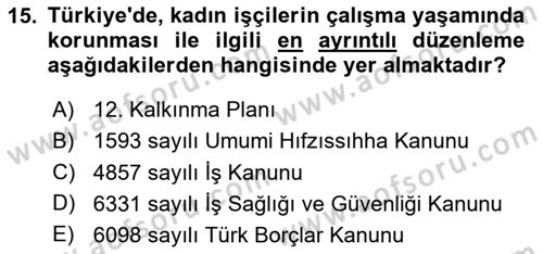 Sosyal Politika Dersi 2024 - 2025 Yılı (Final) Dönem Sonu Sınav Soruları 15. Soru