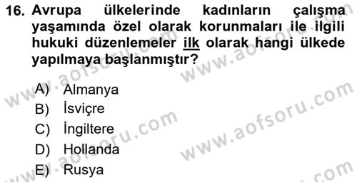 Sosyal Politika Dersi 2024 - 2025 Yılı (Final) Dönem Sonu Sınav Soruları 16. Soru