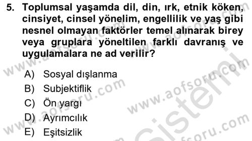 Sosyal Politika Dersi 2024 - 2025 Yılı (Final) Dönem Sonu Sınav Soruları 5. Soru