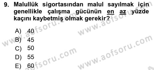 Sosyal Politika Dersi 2024 - 2025 Yılı (Final) Dönem Sonu Sınav Soruları 9. Soru