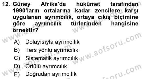 Sosyal Politika Dersi 2024 - 2025 Yılı Yaz Okulu Sınav Soruları 12. Soru