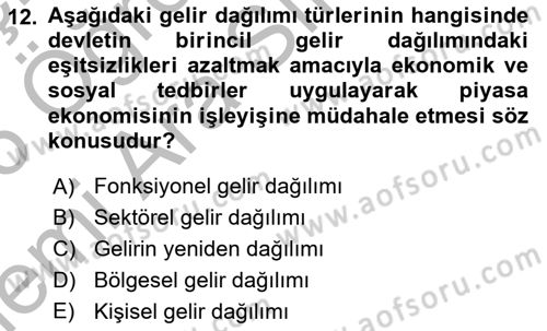 Sosyal Politika Dersi 2025 - 2026 Yılı (Vize) Ara Sınav Soruları 12. Soru