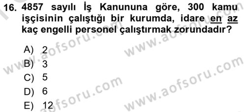 Sosyal Politika Dersi 2025 - 2026 Yılı (Final) Dönem Sonu Sınav Soruları 16. Soru