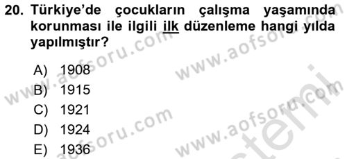 Sosyal Politika Dersi 2025 - 2026 Yılı (Final) Dönem Sonu Sınav Soruları 20. Soru