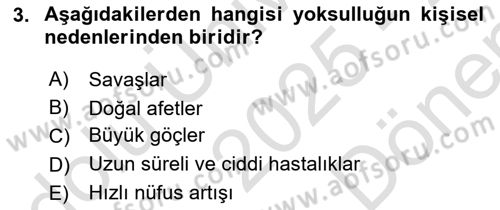 Sosyal Politika Dersi 2025 - 2026 Yılı (Final) Dönem Sonu Sınav Soruları 3. Soru