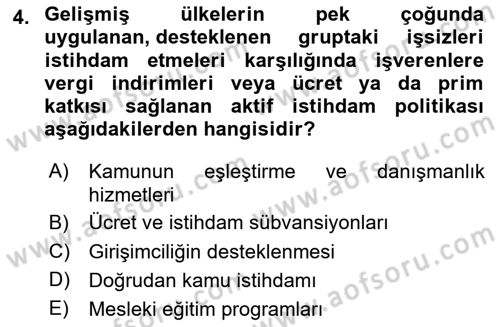 Sosyal Politika Dersi 2025 - 2026 Yılı (Final) Dönem Sonu Sınav Soruları 4. Soru