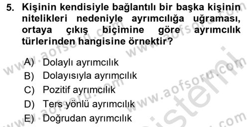 Sosyal Politika Dersi 2025 - 2026 Yılı (Final) Dönem Sonu Sınav Soruları 5. Soru