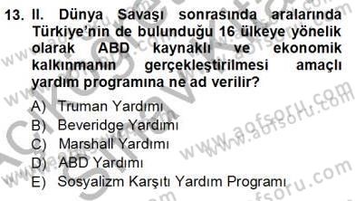 Sosyal Politika 1 Dersi 2012 - 2013 Yılı (Vize) Ara Sınav Soruları 13. Soru