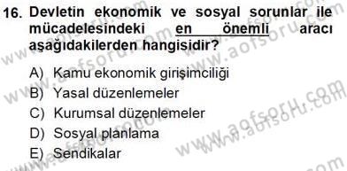 Sosyal Politika 1 Dersi Ara Sınavı Deneme Sınav Soruları 16. Soru
