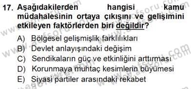 Sosyal Politika 1 Dersi 2012 - 2013 Yılı (Vize) Ara Sınav Soruları 17. Soru