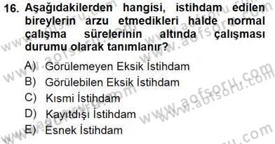 Sosyal Politika 1 Dersi 2012 - 2013 Yılı (Final) Dönem Sonu Sınav Soruları 16. Soru