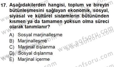 Sosyal Politika 1 Dersi 2012 - 2013 Yılı (Final) Dönem Sonu Sınav Soruları 17. Soru