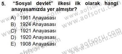 Sosyal Politika 1 Dersi 2012 - 2013 Yılı (Final) Dönem Sonu Sınav Soruları 5. Soru