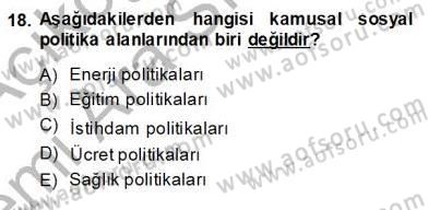 Sosyal Politika 1 Dersi 2013 - 2014 Yılı (Vize) Ara Sınav Soruları 18. Soru