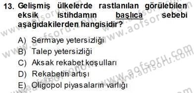 Sosyal Politika 1 Dersi 2013 - 2014 Yılı (Final) Dönem Sonu Sınav Soruları 13. Soru