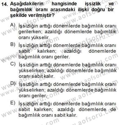 Sosyal Politika 1 Dersi 2013 - 2014 Yılı (Final) Dönem Sonu Sınav Soruları 14. Soru