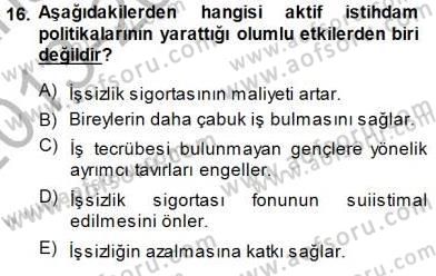 Sosyal Politika 1 Dersi 2013 - 2014 Yılı (Final) Dönem Sonu Sınav Soruları 16. Soru