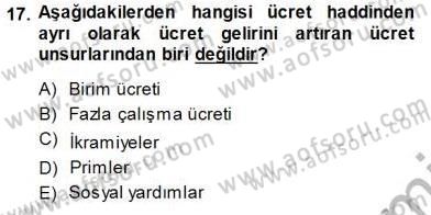 Sosyal Politika 1 Dersi 2013 - 2014 Yılı (Final) Dönem Sonu Sınav Soruları 17. Soru