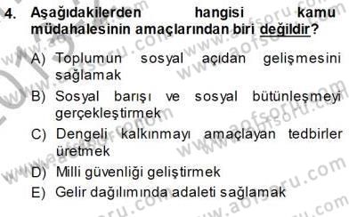 Sosyal Politika 1 Dersi 2013 - 2014 Yılı (Final) Dönem Sonu Sınav Soruları 4. Soru