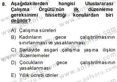 Sosyal Politika 1 Dersi 2013 - 2014 Yılı (Final) Dönem Sonu Sınav Soruları 8. Soru