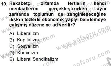 Sosyal Politika 1 Dersi Ara Sınavı Deneme Sınav Soruları 10. Soru