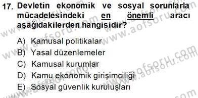 Sosyal Politika 1 Dersi 2014 - 2015 Yılı (Vize) Ara Sınav Soruları 17. Soru