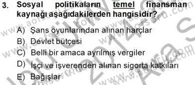 Sosyal Politika 1 Dersi 2014 - 2015 Yılı (Vize) Ara Sınav Soruları 3. Soru