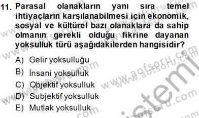 Sosyal Politika 1 Dersi 2014 - 2015 Yılı (Final) Dönem Sonu Sınav Soruları 11. Soru
