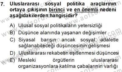 Sosyal Politika 1 Dersi 2014 - 2015 Yılı (Final) Dönem Sonu Sınav Soruları 7. Soru