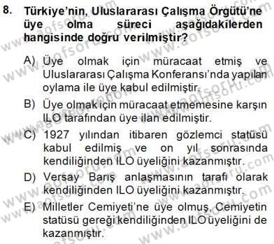 Sosyal Politika 1 Dersi 2014 - 2015 Yılı (Final) Dönem Sonu Sınav Soruları 8. Soru
