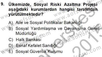 Sosyal Politika 1 Dersi 2014 - 2015 Yılı (Final) Dönem Sonu Sınav Soruları 9. Soru