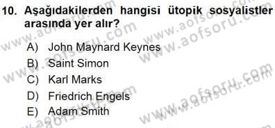 Sosyal Politika 1 Dersi 2015 - 2016 Yılı (Vize) Ara Sınav Soruları 10. Soru