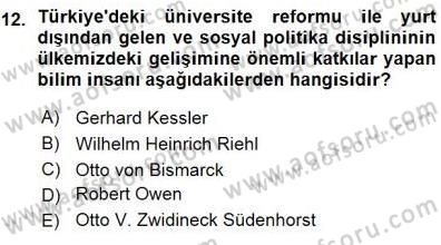 Sosyal Politika 1 Dersi Ara Sınavı Deneme Sınav Soruları 12. Soru