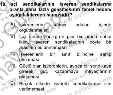 Sosyal Politika 1 Dersi Ara Sınavı Deneme Sınav Soruları 18. Soru